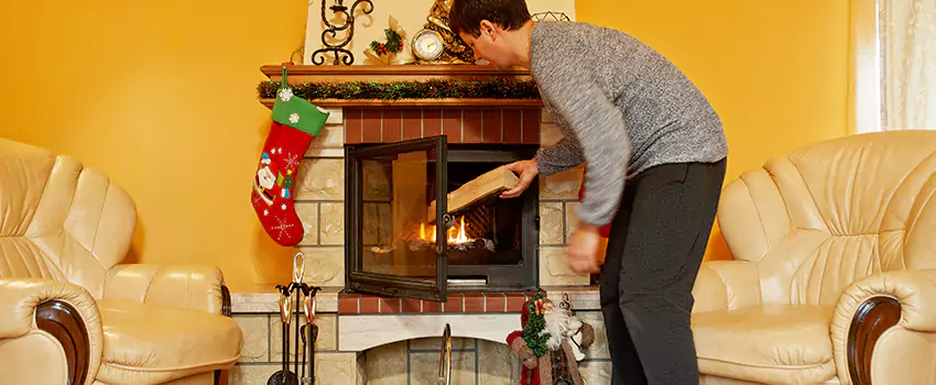Rusted Metal Fireplace Restoration in Glen Avon, California